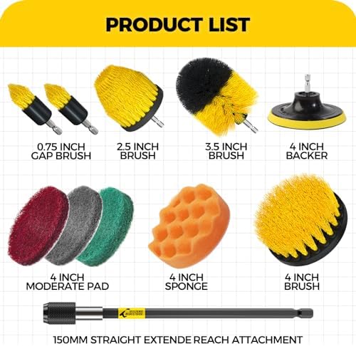 Holikme 11 Piece Drill Brush Set for Cleaning