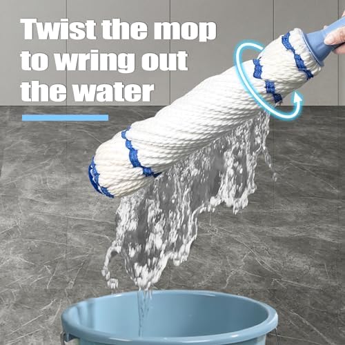 NEWE Self Wringing Twist Mop - 18 Inch Wide 55 Inch Handle