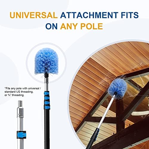 VITEVER Twist-On Cobweb Duster Head Brush Fits Standard 34 inch Poles