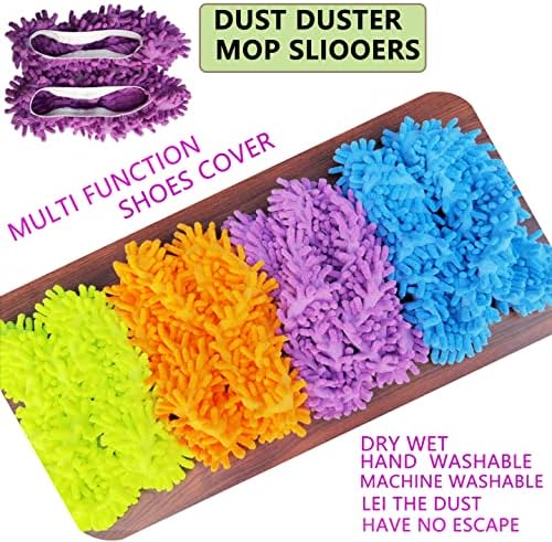 4 Pairs Mop Slippers Shoes Cover Dust Duster