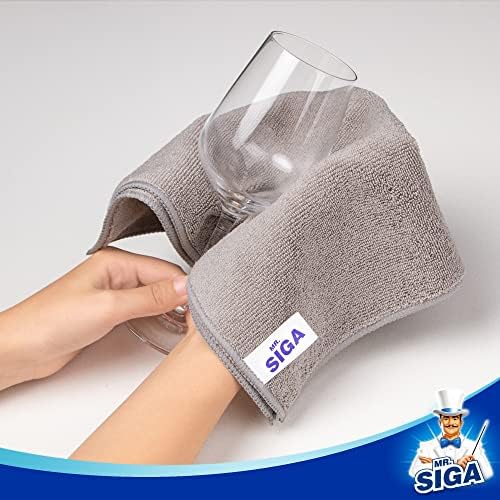 MRSIGA Microfiber Cleaning Cloths 32x32cm Pack of 12 Grey