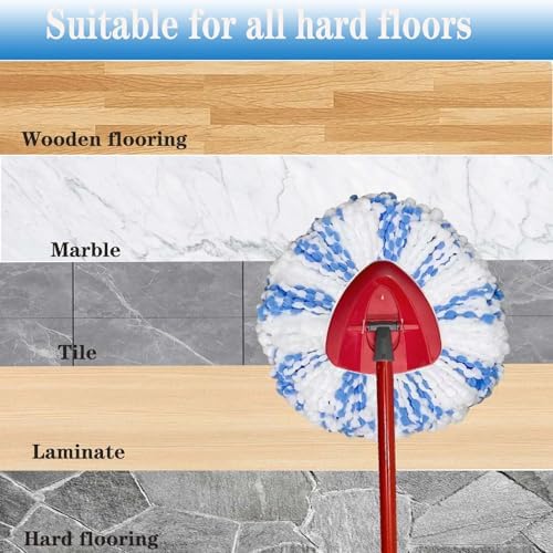 Fazlynyi 4 Pack Spin Mop Replacement Heads - 40 More Cleaning Power