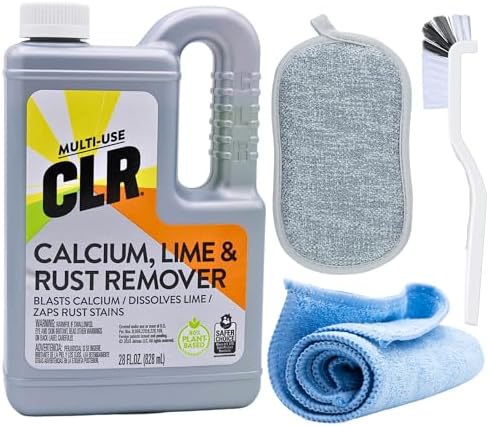 CLR Calcium Lime Rust Remover Kit with Brush and Microfiber Tools