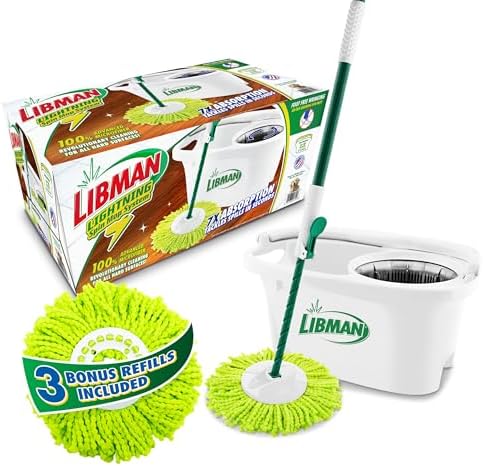 Libman Lightning Spin Mop System Plus 3 Refill Heads