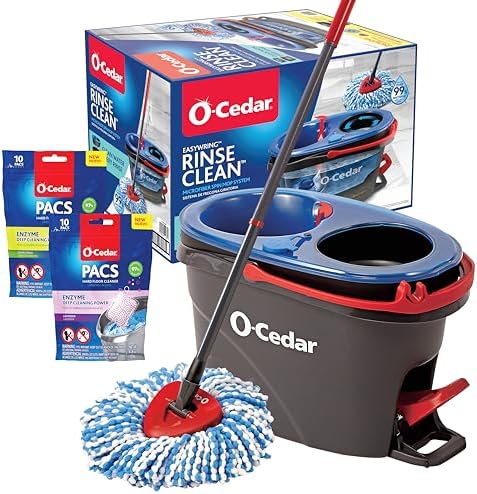 O-Cedar EasyWring RinseClean Spin Mop Bucket with Citrus Lavender PACS