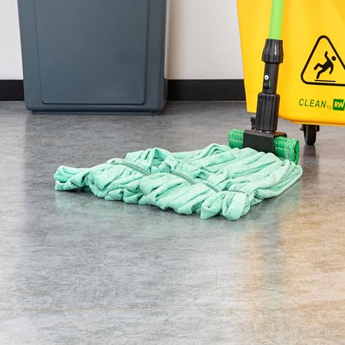 Restaurantware Mop Head Refill - Microfiber Green 5 Inch Headband 18 Ounce Machine Washable