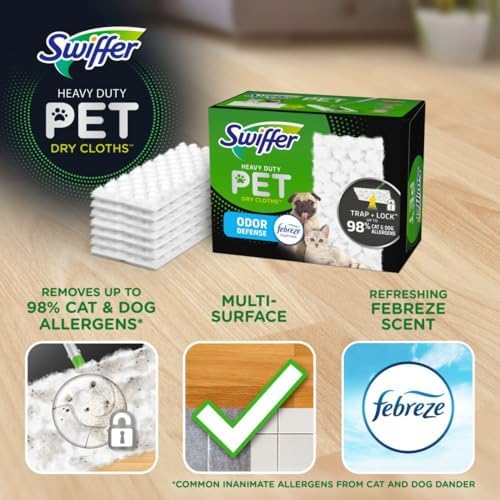 Swiffer 20 Pack Pet Dry Cloth Refills with Febreze
