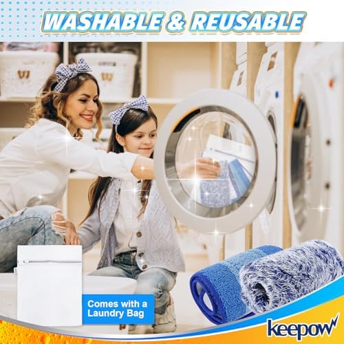 KEEPOW 18 Inch Microfiber Mop Pad 4 Pack