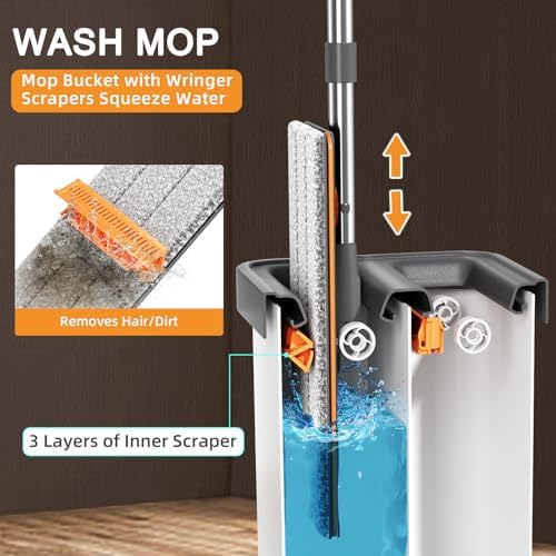 MOPALL Mop and Bucket Set with Wringer for Home