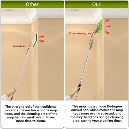 SLIIMU Wall Cleaner with 66 Long Handle and 15 Elbow