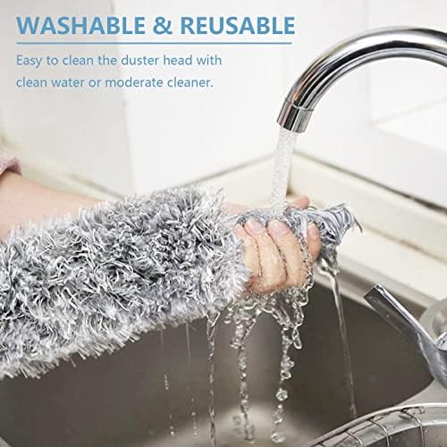 Azun Microfiber Duster with 30-100 Extension Pole and Bendable Head