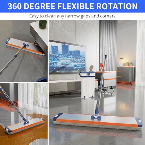 Narrow Mop Bucket with Wringer and Microfiber Pad