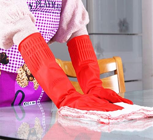 YSLON Rubber Gloves 2-Pairs Cleaning Cloth 2-Pack Waterproof Reusable Medium