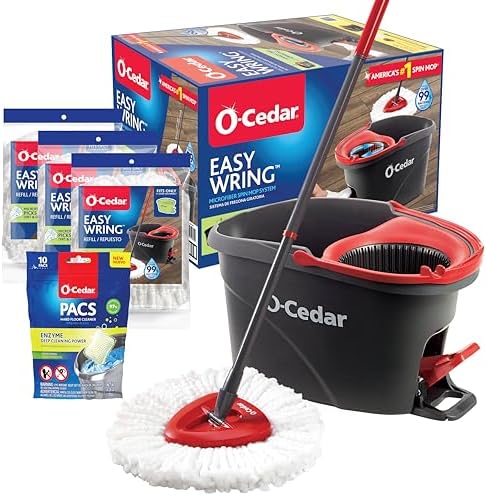O-Cedar Easy Wring Spin Mop Bucket with Citrus PACs