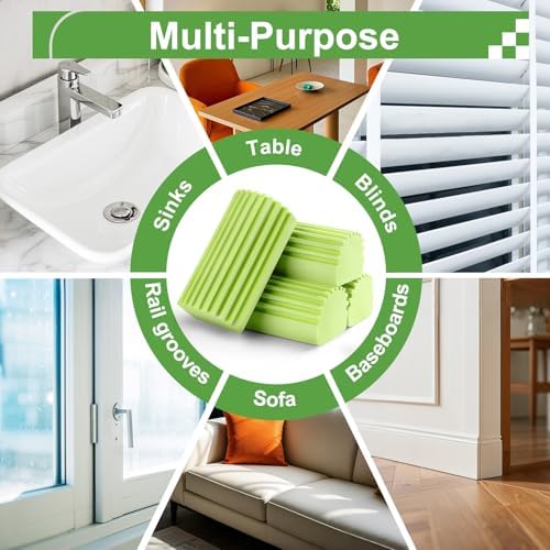 4-Pack Damp Clean Duster Sponge for Blinds Glass and More