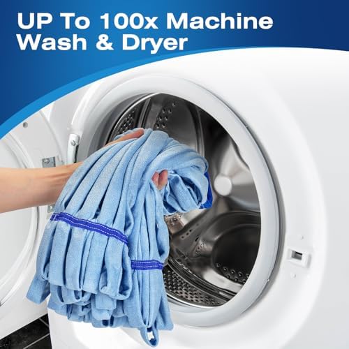 Matthew Cleaning Microfiber Tube Mop Replacement 6 Pack - Medium Blue