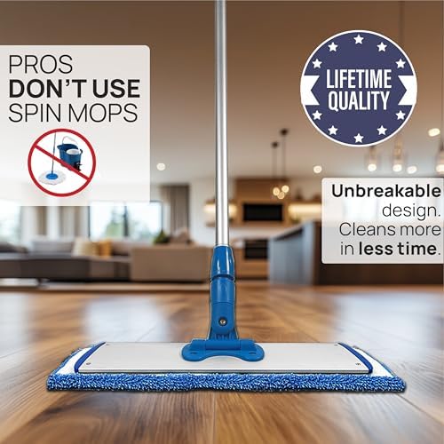 18 Heavy Duty Microfiber Floor Mop - No Buckets Needed 1