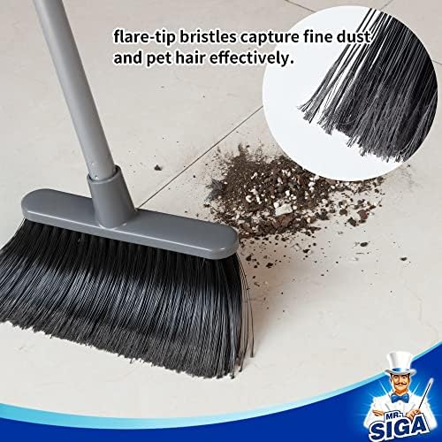 MRSIGA Broom Dustpan Set with Adjustable Handles