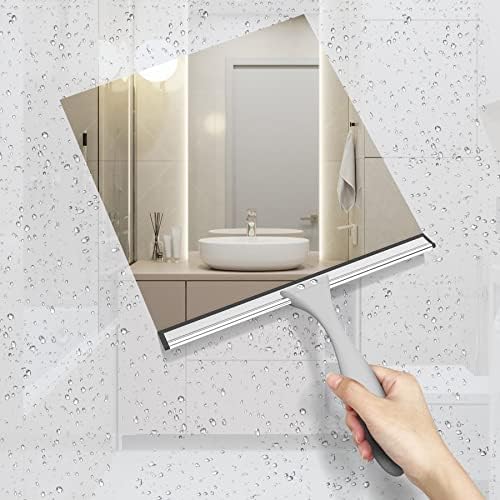 AmazerBath 10 Inch Squeegee with Hook for Shower Doors Windows