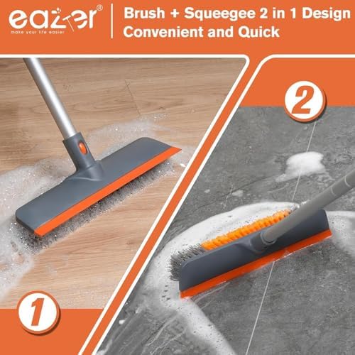 Eazer 2-in-1 Floor Scrubber Brush with Long Handle 1