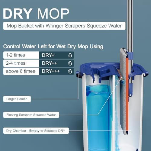 WBKATN Mop and Bucket Set with Wringer for Efficient Floor Cleaning