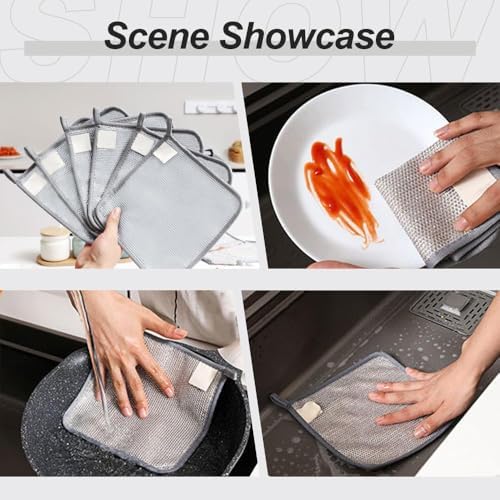 Jiexily 2025 Wire Dish Rags 5 Pcs Non Scratch