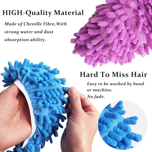 4 Pairs Mop Slippers Shoes Cover Dust Duster