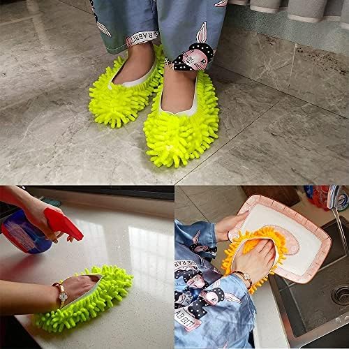 Yueiehe 5 Pairs Dust Duster Mop Slippers Foot Socks