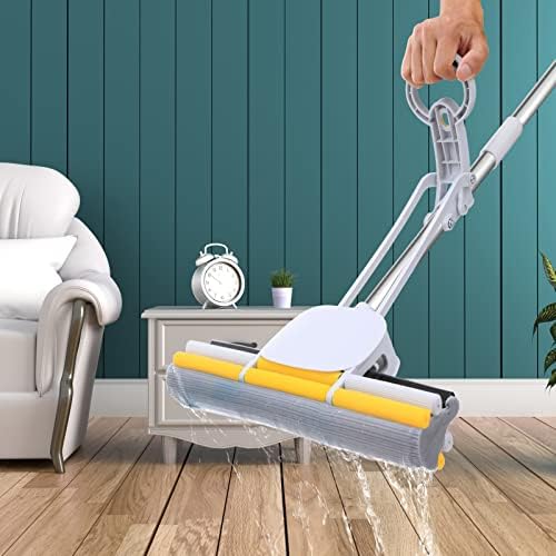 DUDTO PVA Sponge Mop with 60 Handle and 15 Head