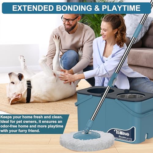 RinseWise Spin Mop and Bucket Set with 6 Replacement Heads