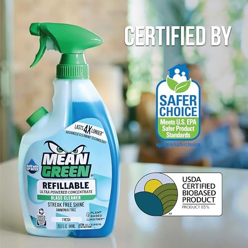 Mean Green Refillable Glass Cleaner Fresh 143 Ounce