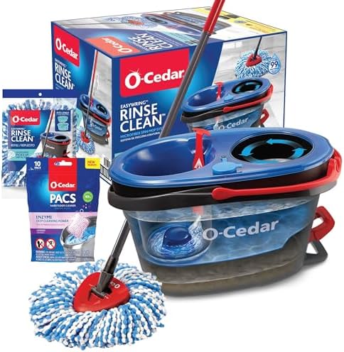 O-Cedar EasyWring RinseClean Microfiber Mop Bucket Set with Lavender Refill