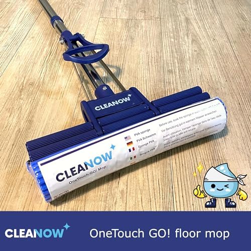 OneTouch GO Self-Wringing Floor Mop - PVA Sponge Stainless Handle