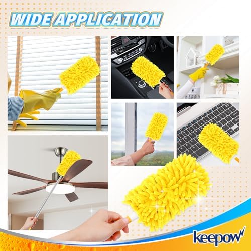KEEPOW 6 Pack Reusable Duster Refills for Swiffer Handle
