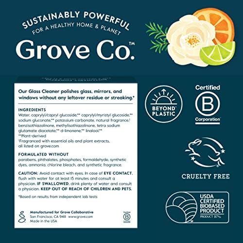 Grove Co Glass Cleaner Refill 6 x 1 Fl Oz Streak Free