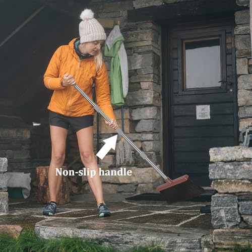 Kelamayi Upgrade Broom and Dustpan Set with Self-Cleaning Teeth