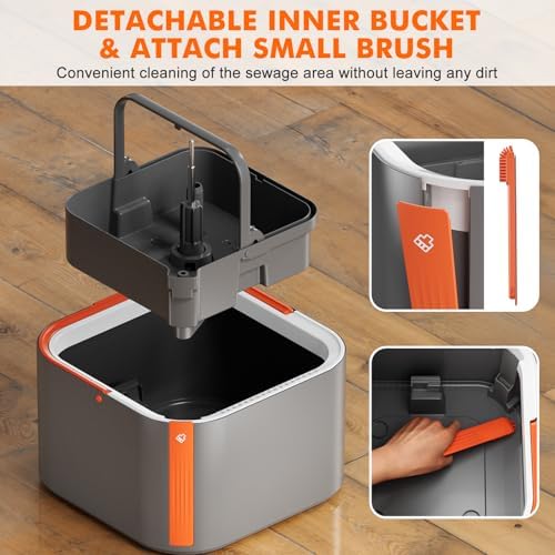 INWEJIA Spin Mop Bucket Set with 90 Foldable and 360 Rotating Head