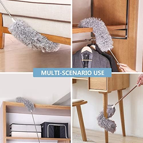 Azun Microfiber Duster with 30-100 Extension Pole and Bendable Head