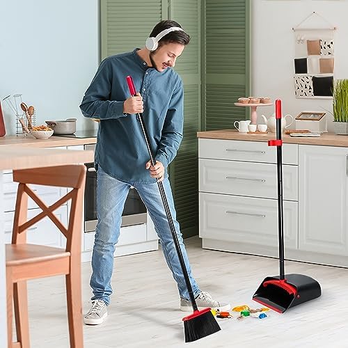 TreeLen Broom and Dustpan Set for Home Cleaning