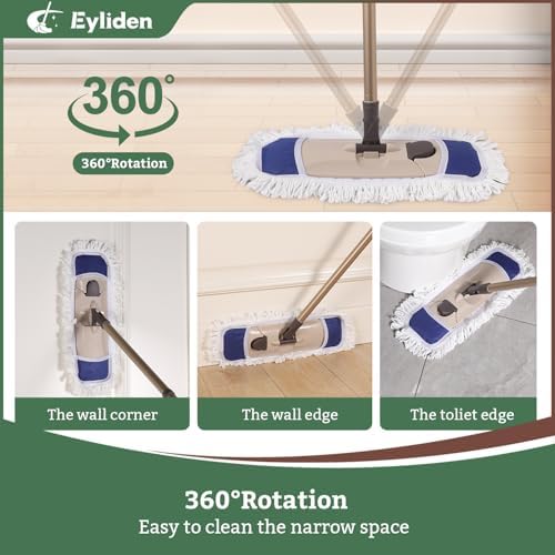 Eyliden Dust Mop with Reusable Pads - Wet Dry Cleaning