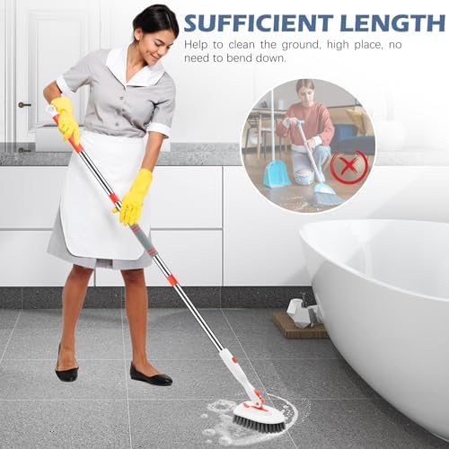 SetSail 3-In-1 Floor Scrub Brush with 52-inch Handle