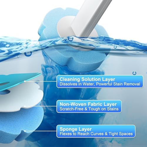 JOYMOOP Mop Bucket Set with Microfiber Pad and Toilet Brush Holder