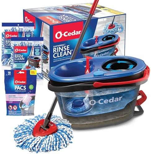 O-Cedar RinseClean Spin Mop Bucket with Lavender PACs