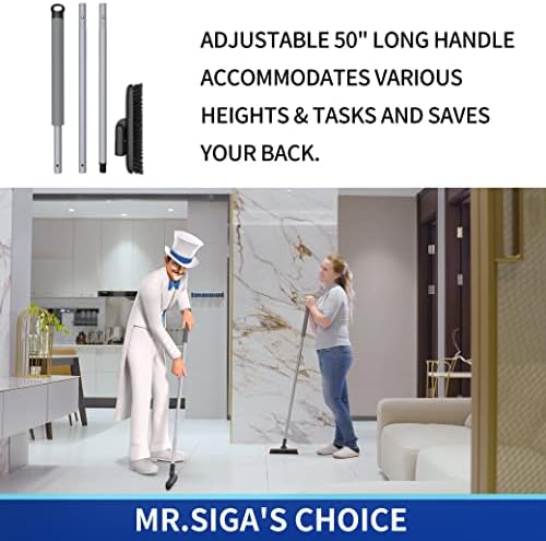 MRSIGA Heavy Duty Grout Scrub Brush with Long Handle 1