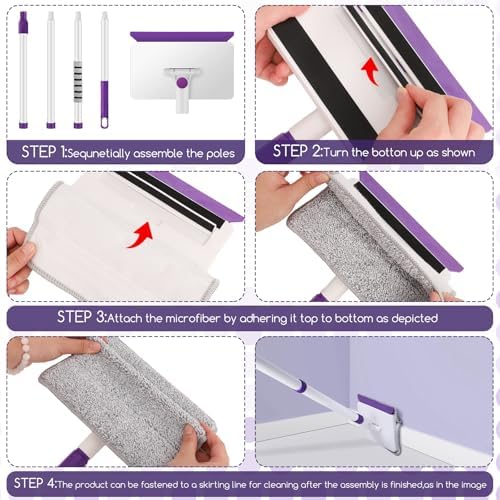 Wlich Baseboard Cleaner Tool with 60 Handle