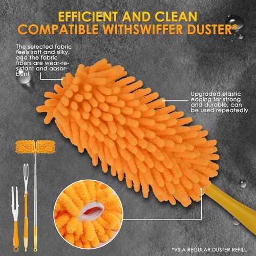 REDONES Reusable Duster Refills for Swiffer - 4 Pack Heavy Duty Dusters