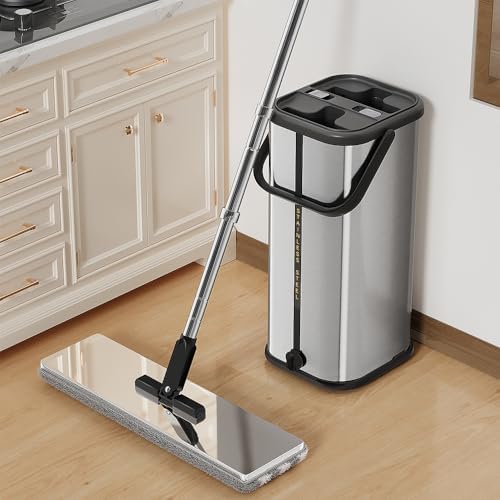 SWIFTIRON Flat Mop and Bucket Set with Wringer 1