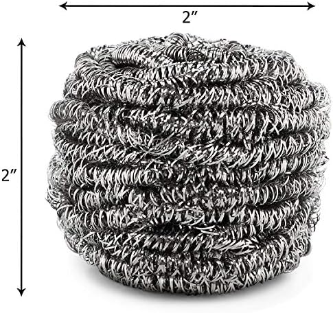 SCRUBIT 6 Pack Stainless Steel Scourers - Durable Kitchen Cleaning Tool