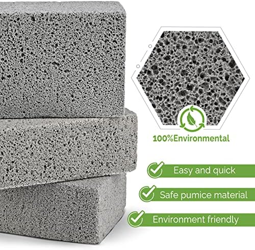 Maryton Grill Stone Cleaning Kit - 3 Count Pumice Stone for Grills