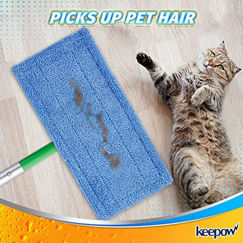 KEEPOW Microfiber Mop Pads 6 Pack Reusable Machine Washable